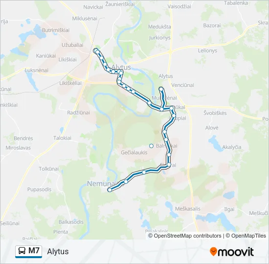 M7 Bus Line Map