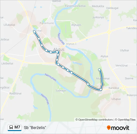 M7 Bus Line Map
