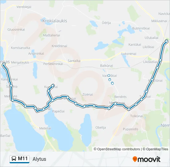 M11 Bus Line Map