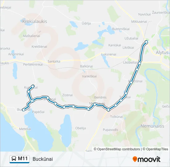 M11 Bus Line Map