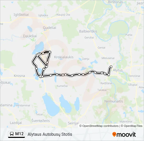 M12 Bus Line Map