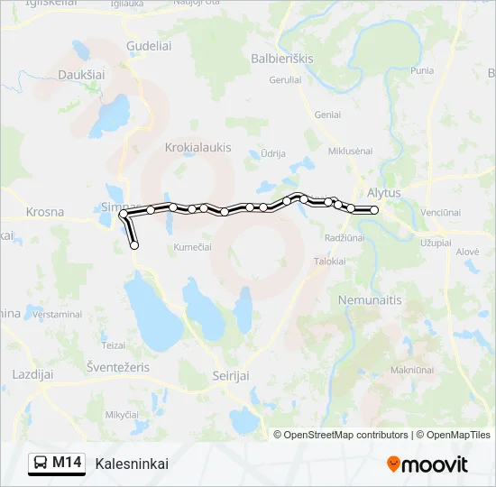 M14 Bus Line Map