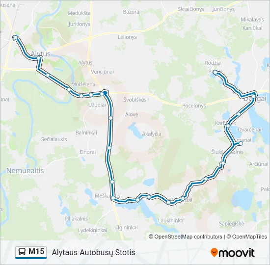 M15 Bus Line Map