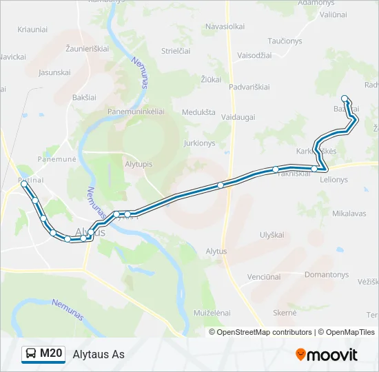 M20 Bus Line Map