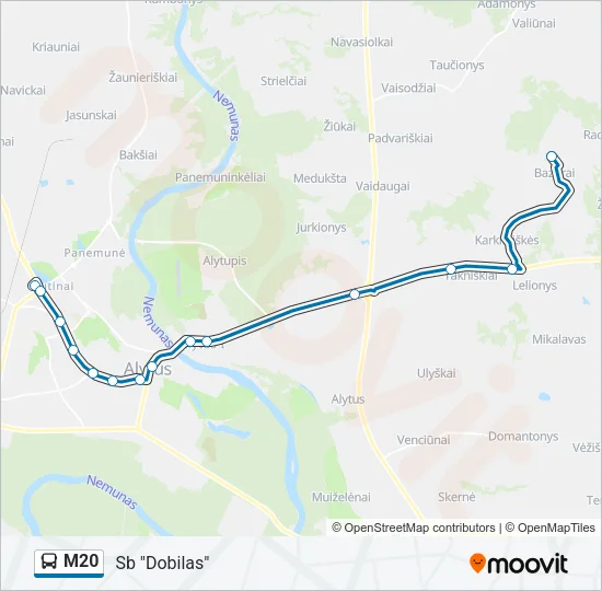 M20 Bus Line Map
