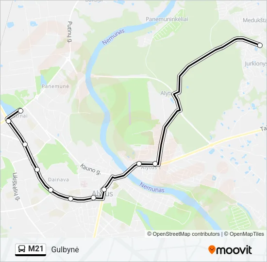 M21 Bus Line Map