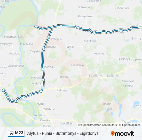 M23 Bus Line Map