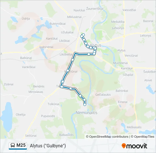 M25 Bus Line Map