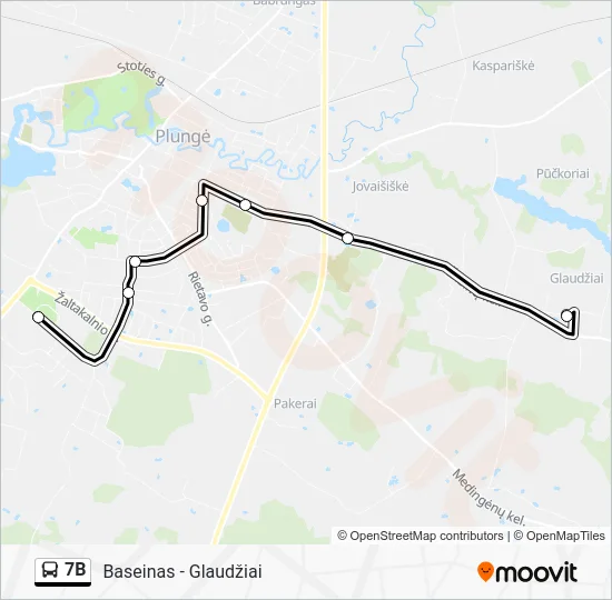 Автобус 7B: карта маршрута