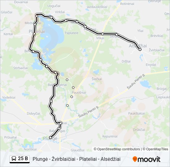 Автобус 25 B: карта маршрута