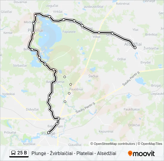 25 B Bus Line Map