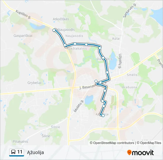 Автобус 11: карта маршрута