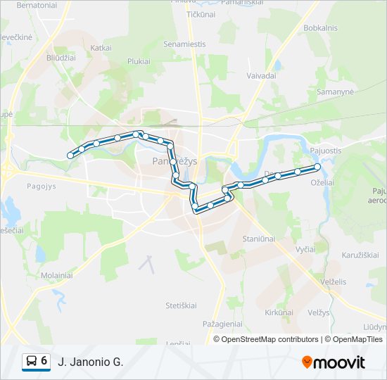 Автобус 6: карта маршрута