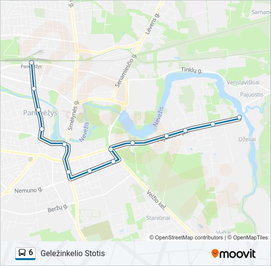 Автобус 6: карта маршрута