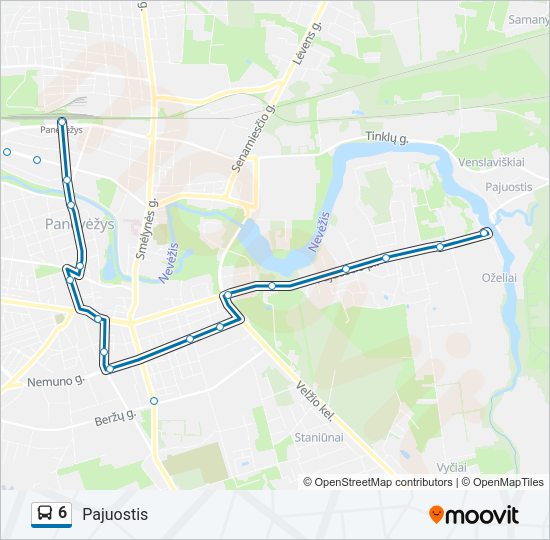 Автобус 6: карта маршрута