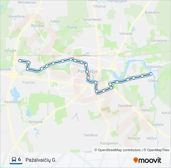 6 Bus Line Map