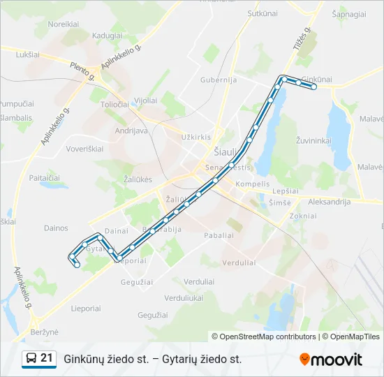 21 Bus Line Map