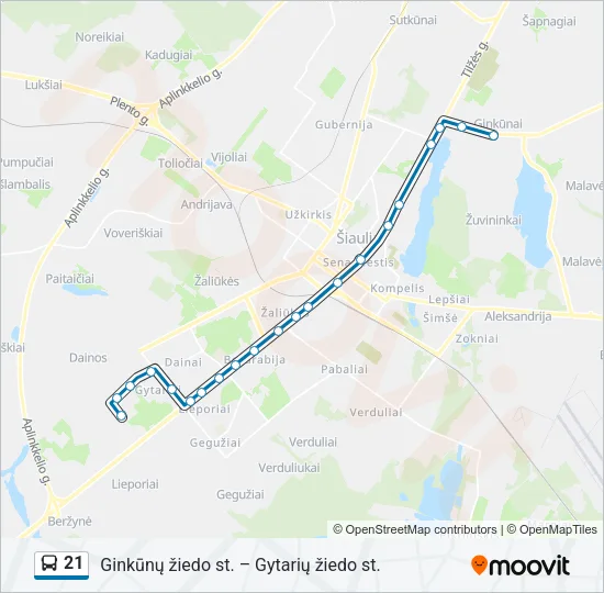 21 Bus Line Map