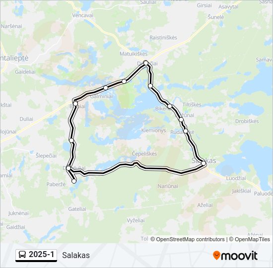 Автобус 2025-1: карта маршрута