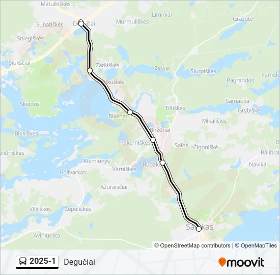 Автобус 2025-1: карта маршрута