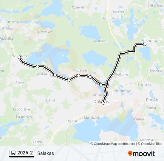 Автобус 2025-2: карта маршрута