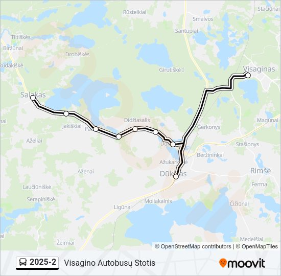 Автобус 2025-2: карта маршрута