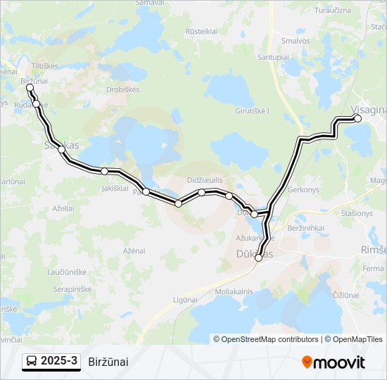 Автобус 2025-3: карта маршрута