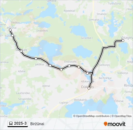 Автобус 2025-3: карта маршрута