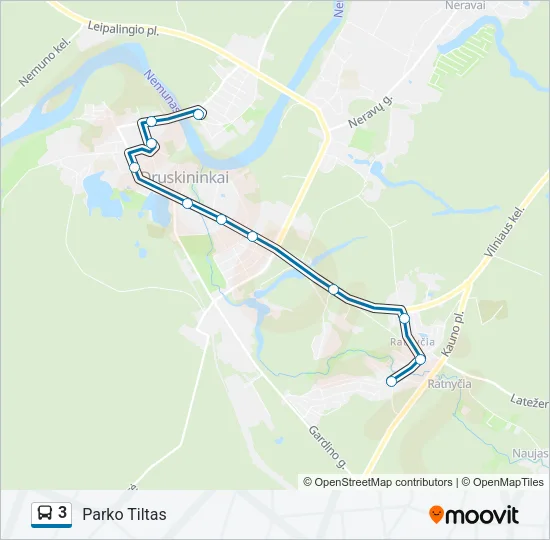 3 Bus Line Map