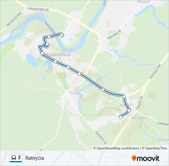 Автобус 3: карта маршрута