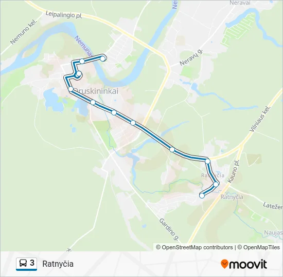 Автобус 3: карта маршрута