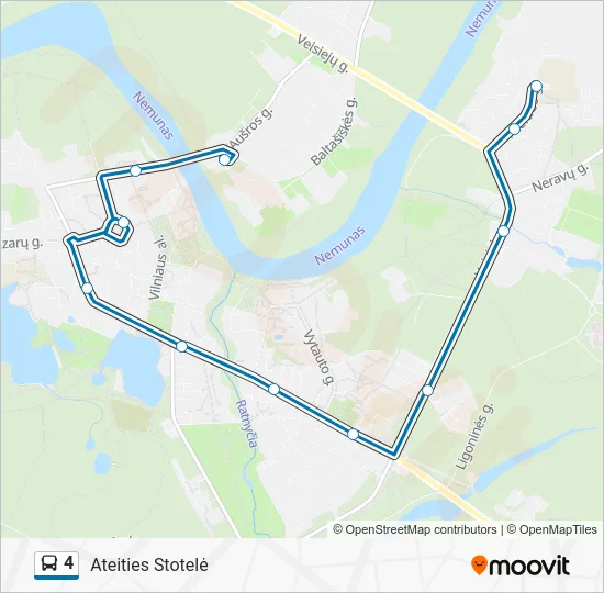 Автобус 4: карта маршрута