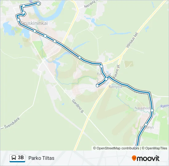 3B Bus Line Map