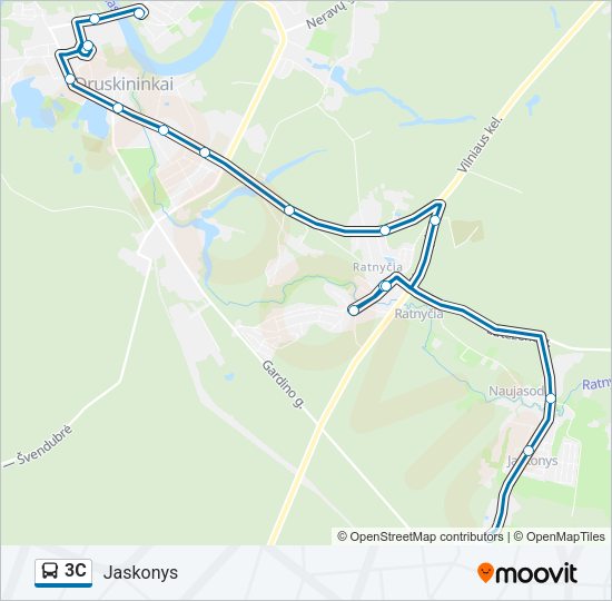 Автобус 3C: карта маршрута