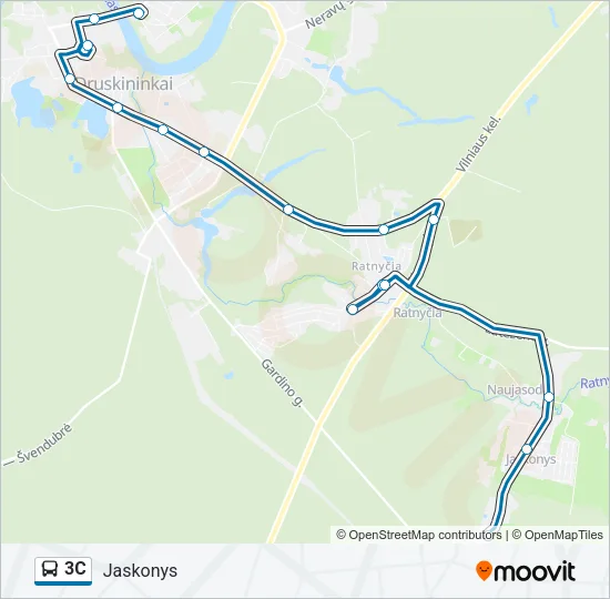 Автобус 3C: карта маршрута