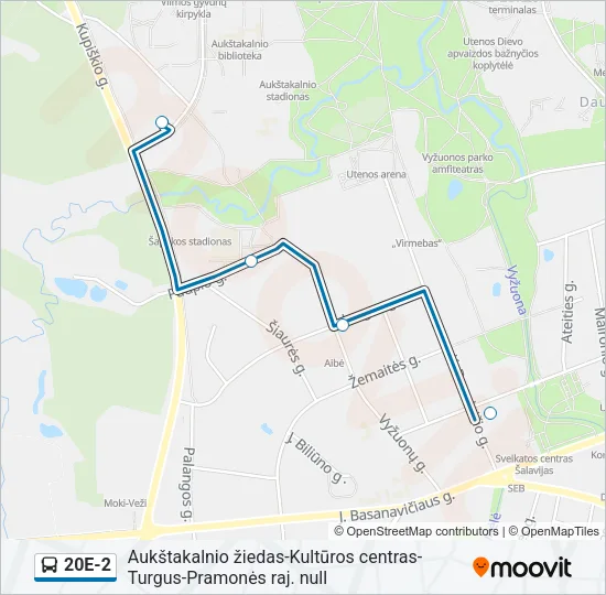 Автобус 20E-2: карта маршрута