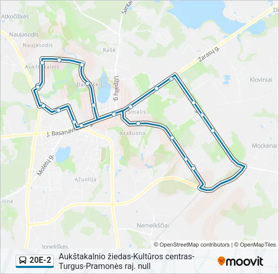 Автобус 20E-2: карта маршрута