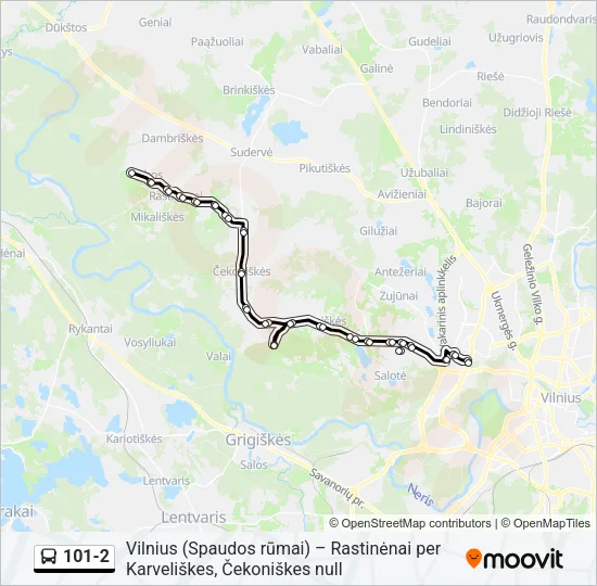 101-2 Bus Line Map