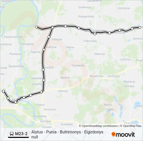 M23-2 Bus Line Map