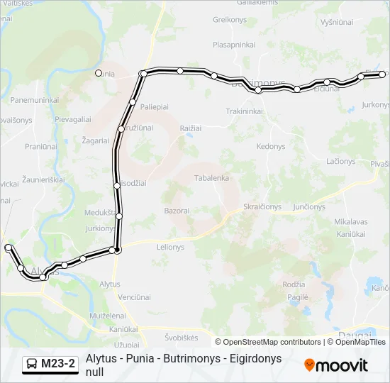 M23-2 Bus Line Map