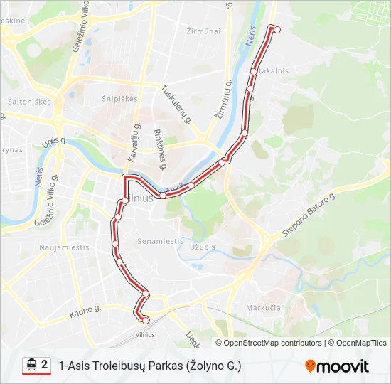 2 Trolleybus Line Map