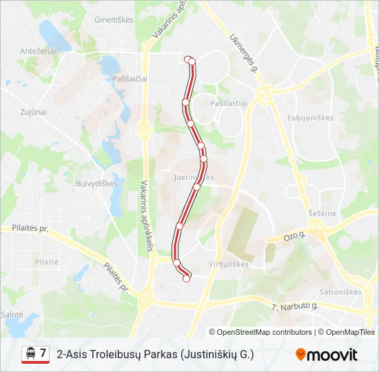 7 Trolleybus Line Map