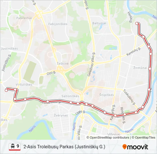 9 Trolleybus Line Map