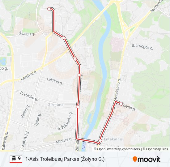 9 Trolleybus Line Map