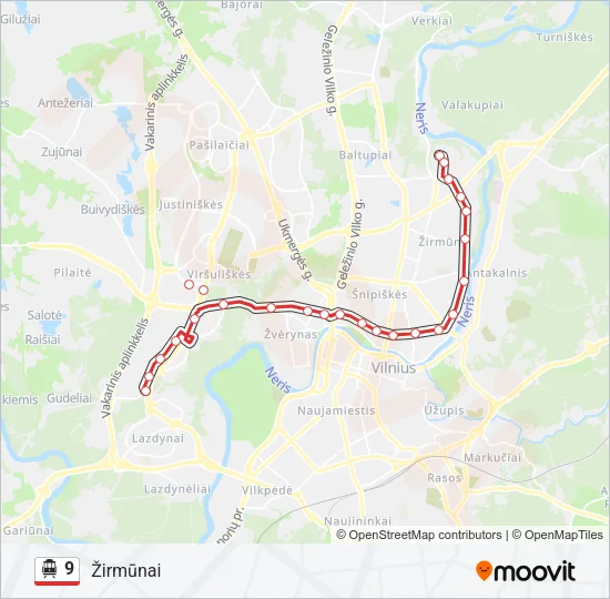 9 Trolleybus Line Map