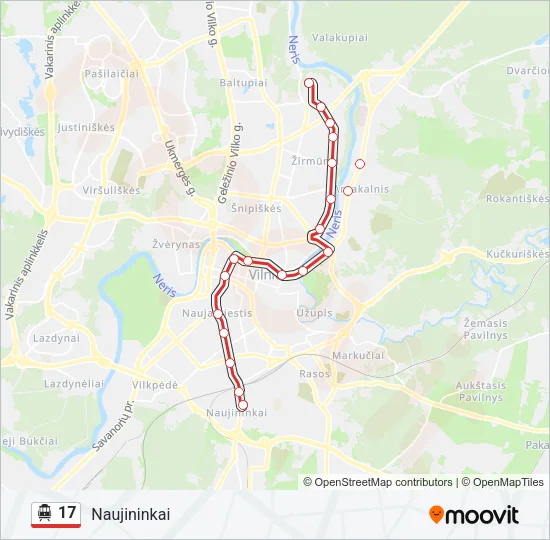 17 Trolleybus Line Map