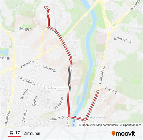 17 Trolleybus Line Map