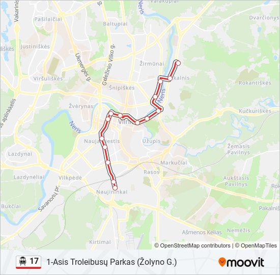 Троллейбус 17: карта маршрута