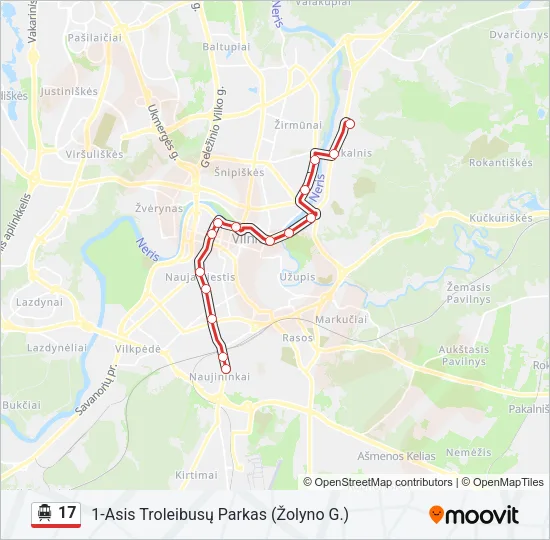 17 Trolleybus Line Map