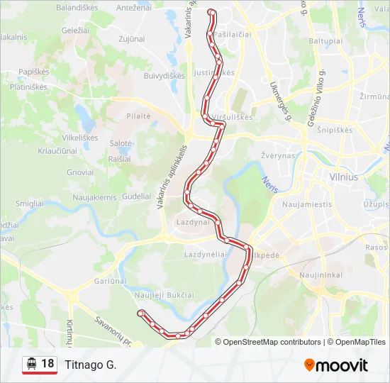 18 Trolleybus Line Map